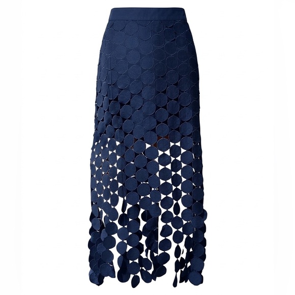 Cicy Bell Fun and Flirty Navy Blue Women's Midi Skirt Size Large NWT - Picture 3 of 11